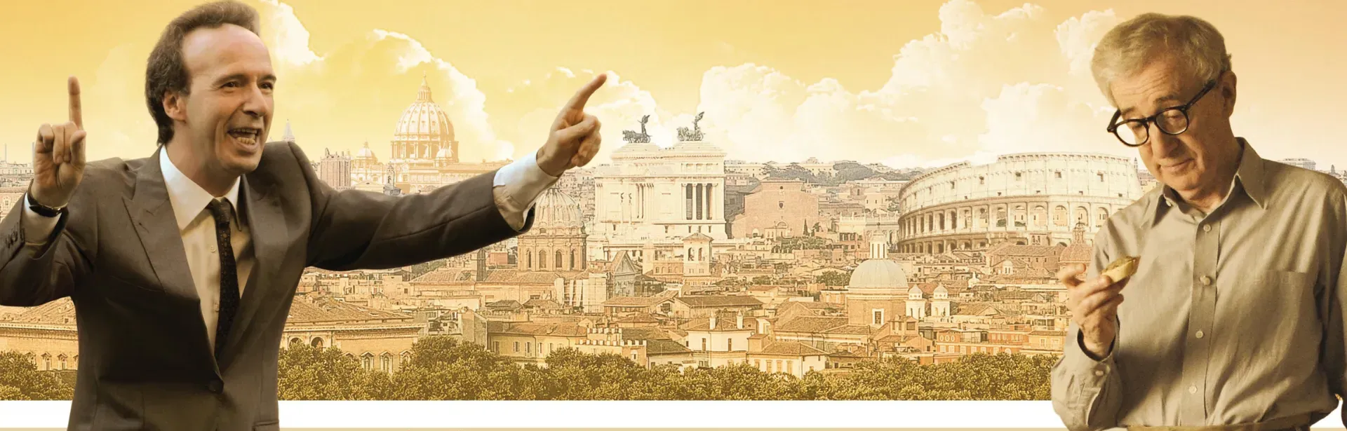 Nell'immagine la locandina di un film con Benigni e Woody Allen